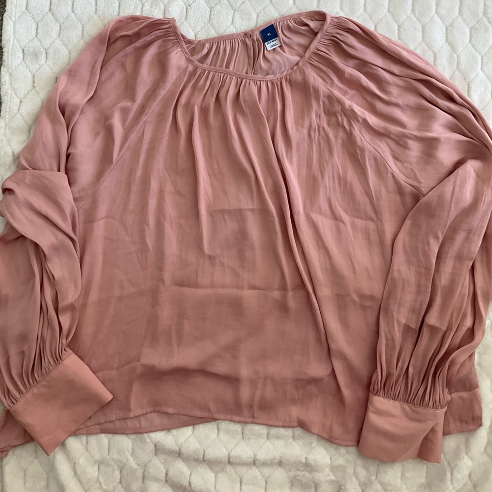 Old Navy Pink Chiffon Long Sleeve Top Sz XL NWOT - Picture 4 of 8